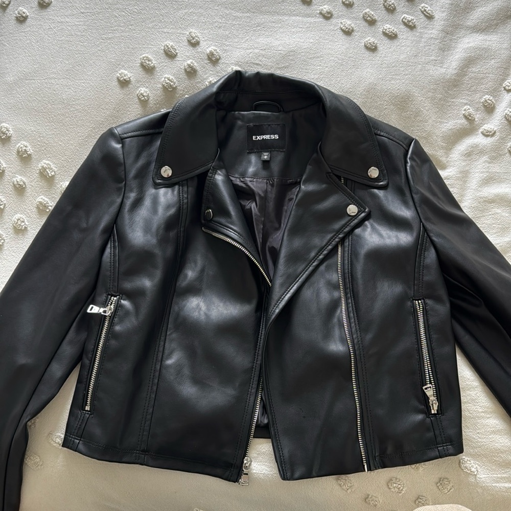 Express leather motto jacket